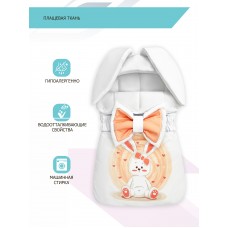 Конверт "Зайка" принт "Зайка в Сердечках" Флис Деми